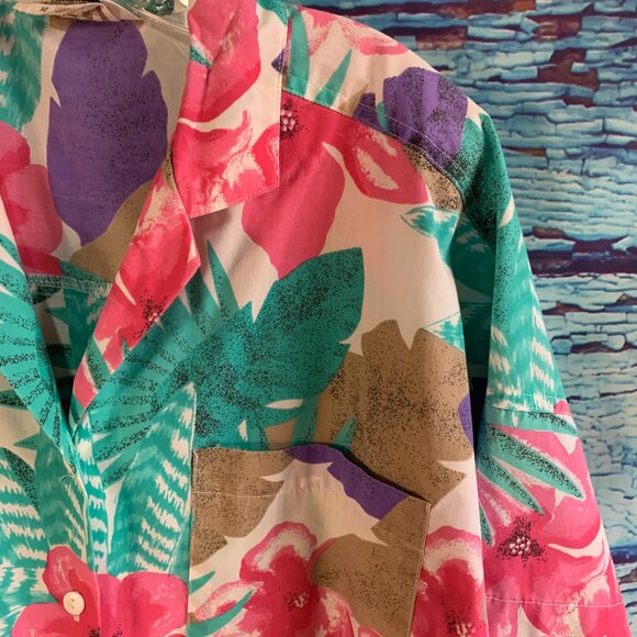 Vintage Koret Francisca Floral Short Sleeved Blouse - Picture 2 of 4